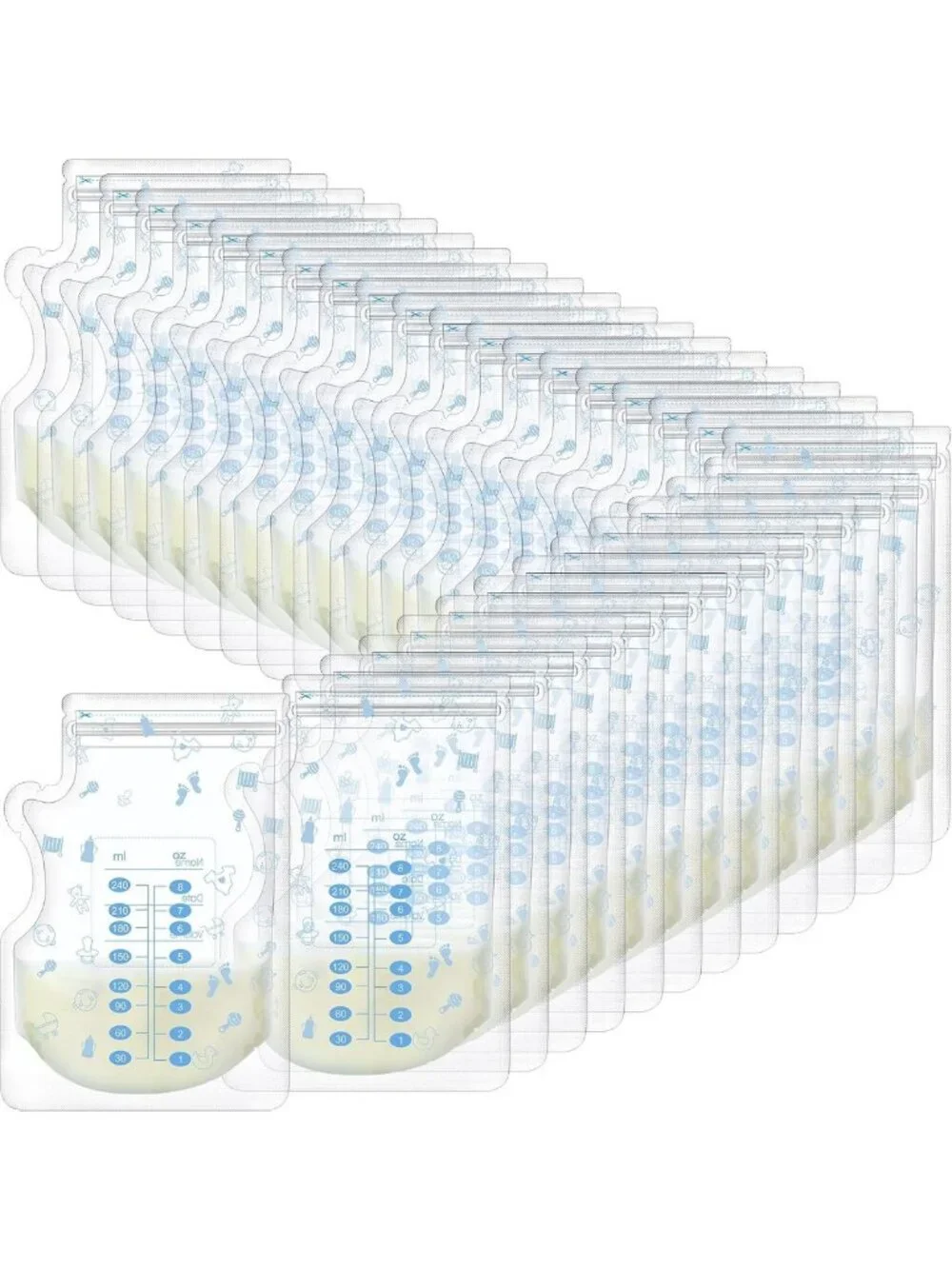 500 Count Breastmilk Storage Bags - 8 oz Leak-Proof Freezer Safe Milk Bags